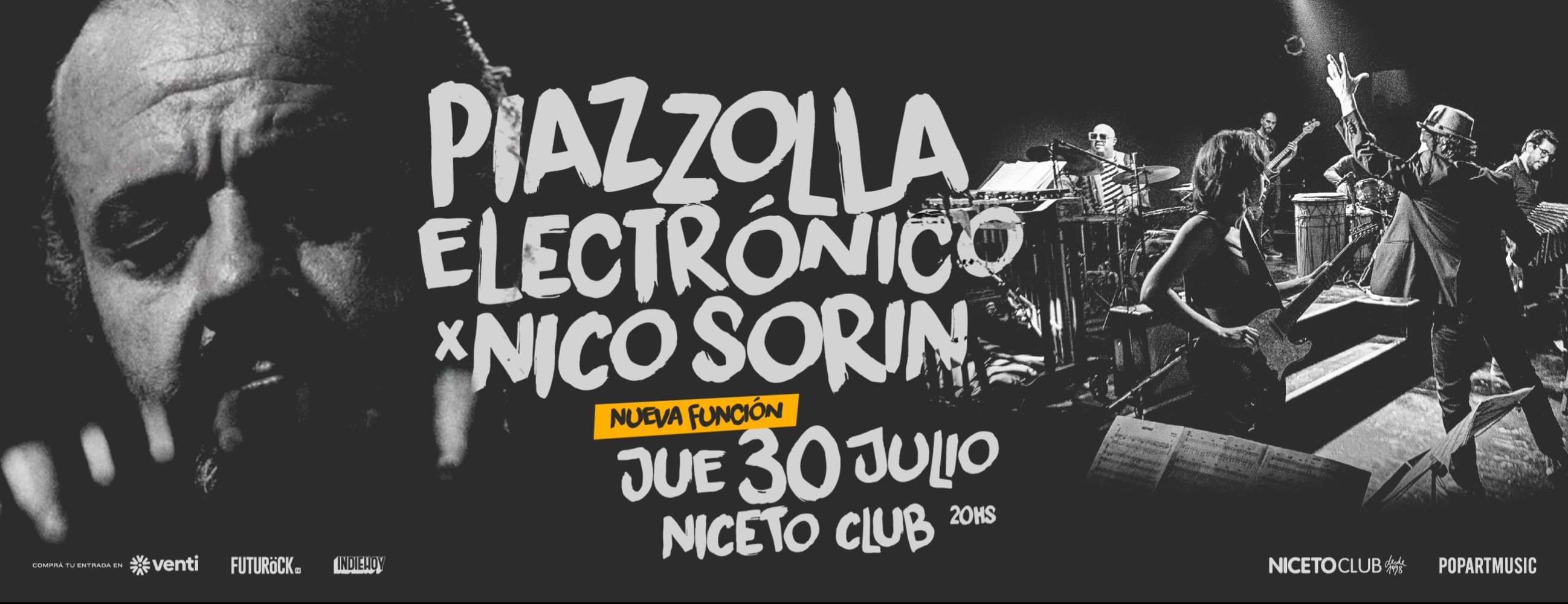 Piazzolla Electrónico x Nico Sorin 30Jul en Niceto Club (+18 años)