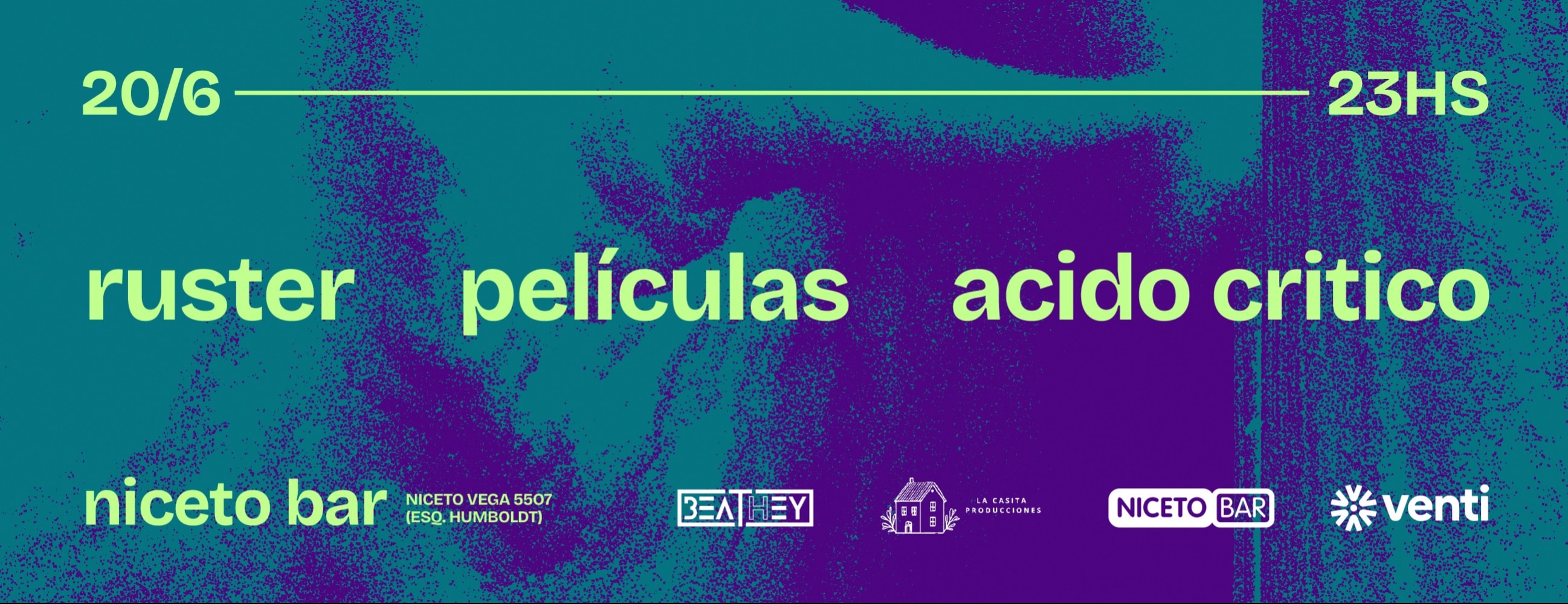 RUSTER, PELICULAS, ACIDO CRITICO  en Niceto Bar    