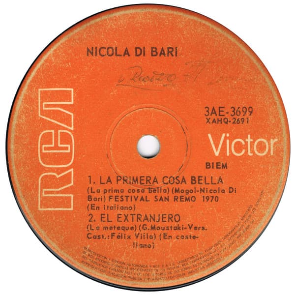 Nicola Di Bari — La primera cosa bella