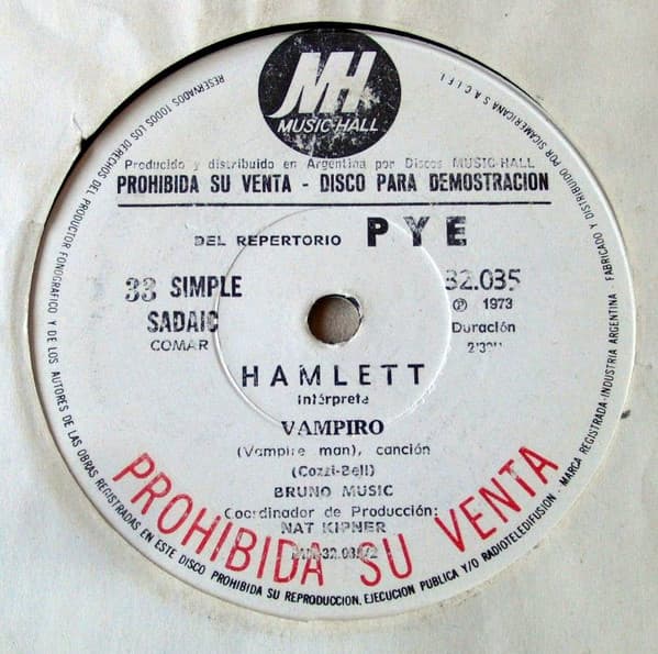 Hamlett — Donde Se Ha Ido El Dia? / Vampiro