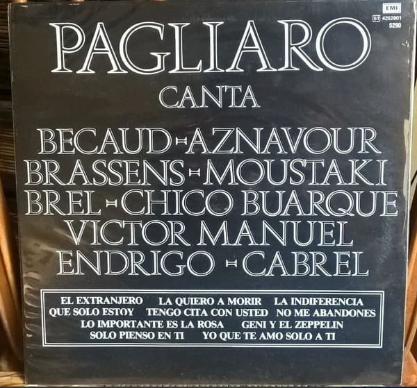 Gian Franco Pagliaro — Canta Becaud-Aznavour-Brassens-Moustaki-Brel-Chico Buarque-Victor Manuel-Endrigo-Cabrel