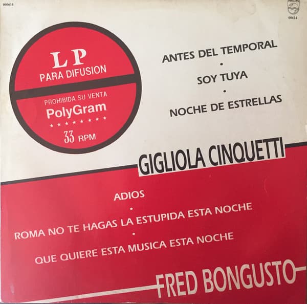Gigliola Cinquetti & Fred Bongusto — LP De Difusion