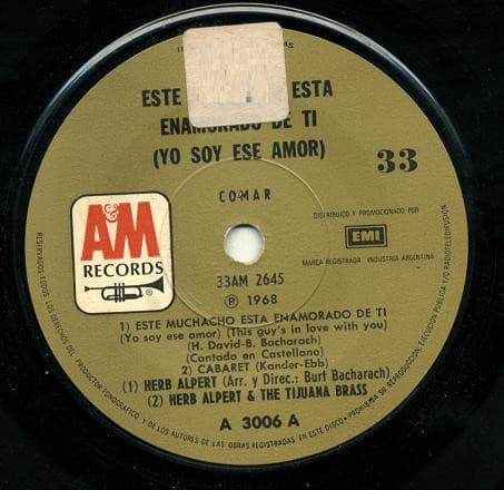 Herb Alpert & Herb Alpert & The Tijuana Brass — Este Muchacho Esta Enamorado De Ti (Yo Soy Ese Amor) = This Guy's In Love With You (Cantado En Castellano)