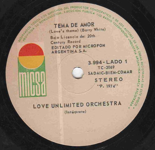 Love Unlimited Orchestra — Tema De Amor / Dulces Momentos