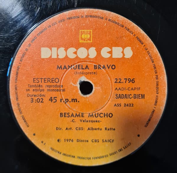 Manuela Bravo — Bésame Mucho / Yo Daría Mi Vida