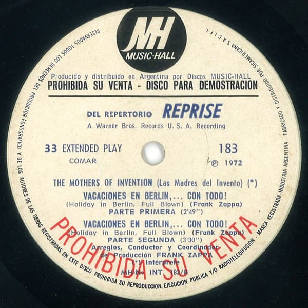 Jethro Tull & The Mothers Of Invention — Thick As A Brick, Part 1 & 2 / Vacaciones En Berlin, ... Con Todo, Part 1 & 2