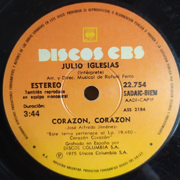 Julio Iglesias — Corazon, Corazon / Vivir