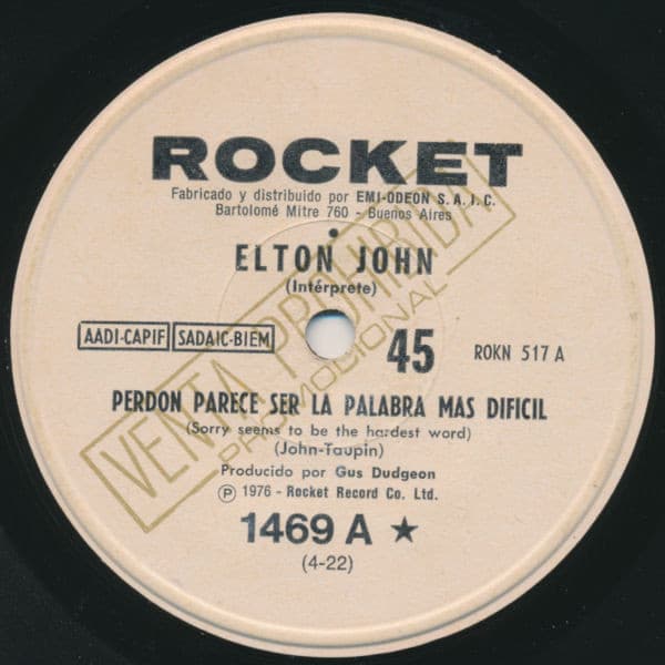 Elton John — Perdon Parece Ser La Palabra Mas Dificil