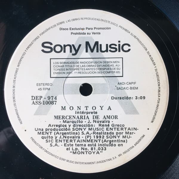 Montoya — Mercenaria De Amor / Fuego Cruzado