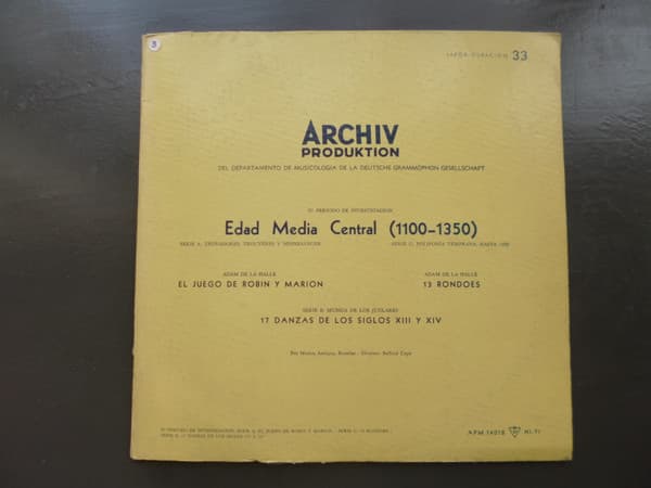Adam De La Halle & Pro Musica Antiqua & Safford Cape — El Juego De Robin Y Marion / 13 Rondoes / 17 Danzas De Los Siglos XIII Y XIVº