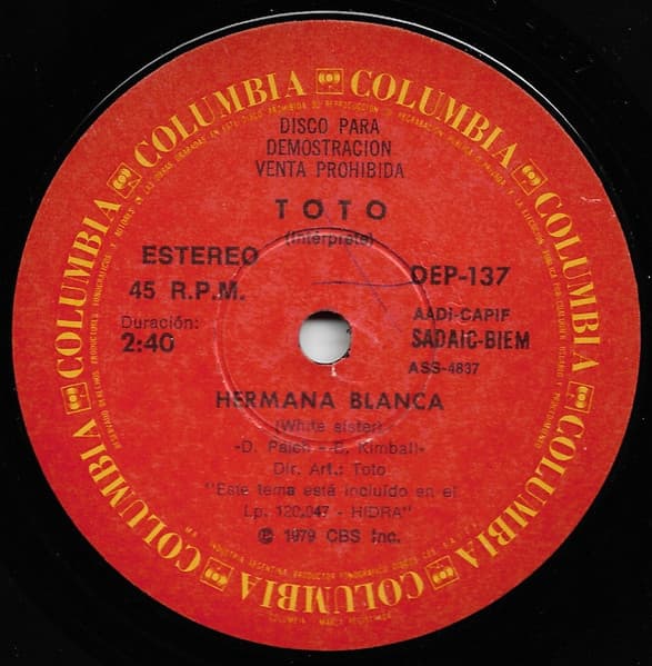 Toto — Hermana Blanca = White Sister