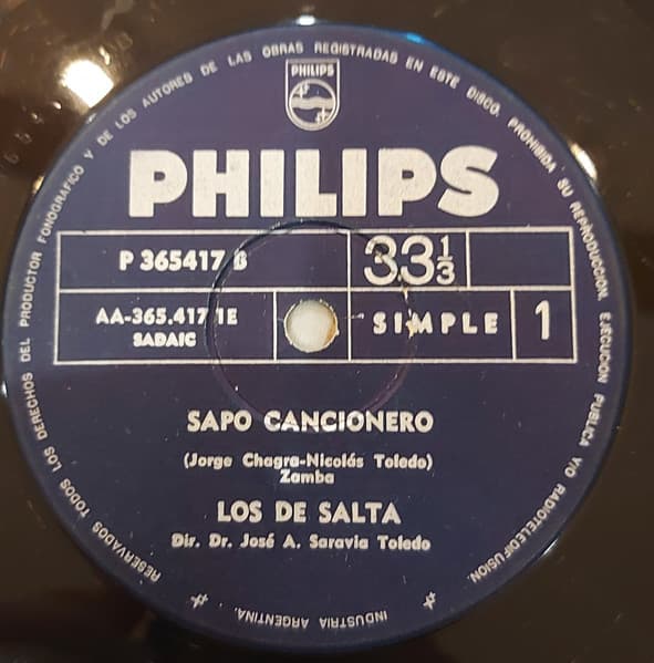Los De Salta — Sapo Cancionero / Trago De Sombra