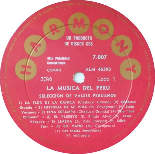 Various — La Musica Del Peru · Seleccion De Valses Peruanos