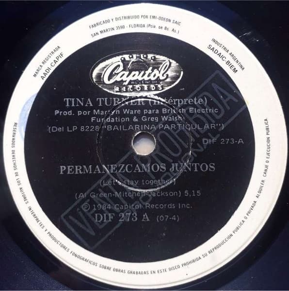 Tina Turner — Permanezcamos Juntos = Let's Stay Together