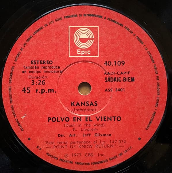 Kansas — Dust In The Wind = Polvo En El Viento