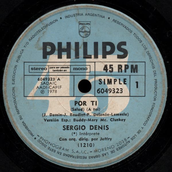Sergio Denis — Por Ti / No Llores Más Querida