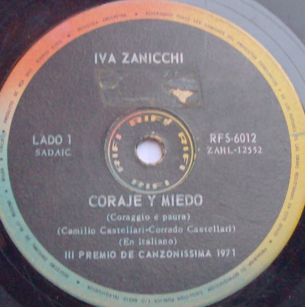 Iva Zanicchi — Coraje Y Miedo/Fra Noi