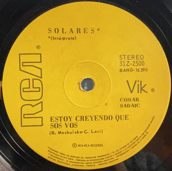 Solares — Estoy Creyendo Que Sos Vos / Quiero Interrumpir Tu Sueño