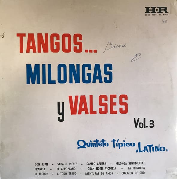 Quinteto Típico Latino — Tangos... Milongas Y Valses Vol.3
