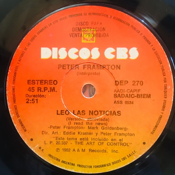 Peter Frampton — Leo Las Noticias = I Read The News / Regresando Al Paraíso = Back To Eden