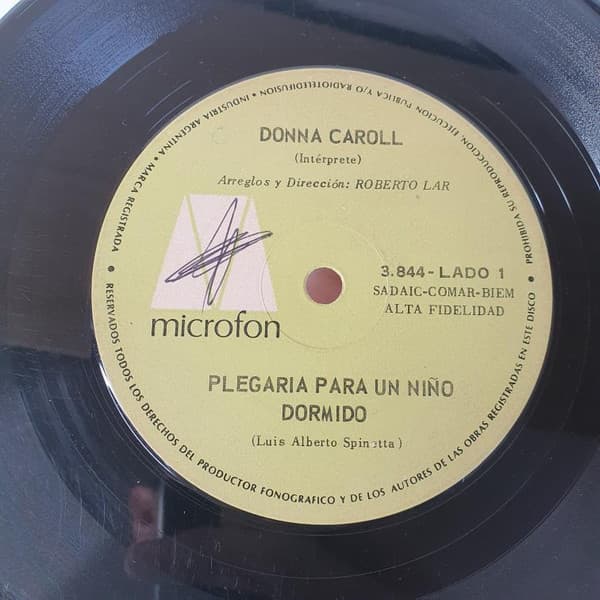 Donna Caroll — Plegaria Para Un Niño Dormido / Chiquilin De Bachin