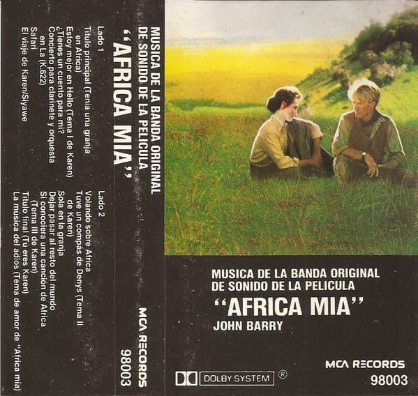 John Barry — África Mía = Out Of Africa (Música De La Banda Original De Sonido De La Película)