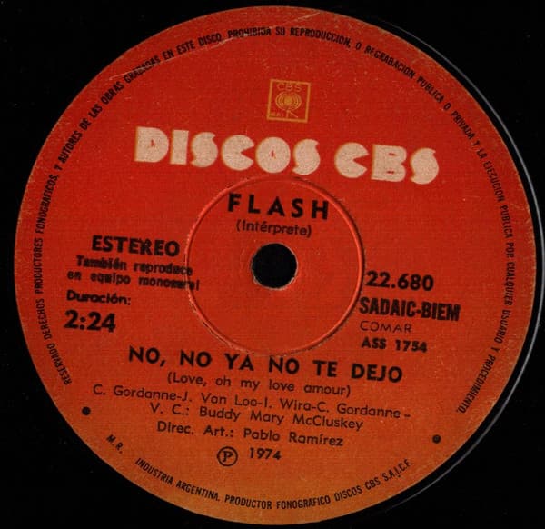 Flash — No, No Ya No Te Dejo / Lady Lay
