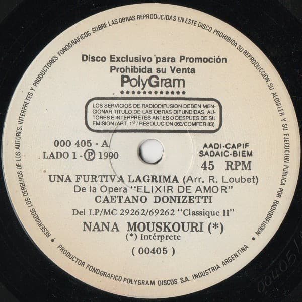 Nana Mouskouri — Una Furtiva Lagrima