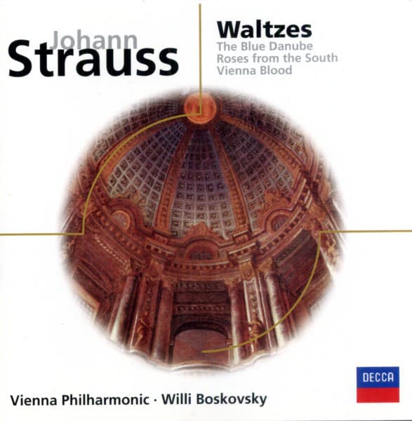 Johann Strauss & Vienna Philharmonic & Willi Boskovsky — Waltzes: The Blue Danube - Roses From The South - Vienna Blood