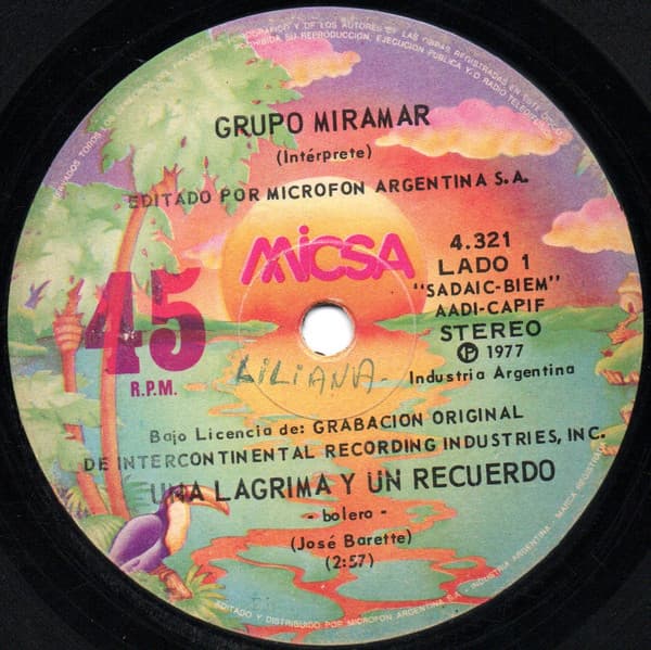 Grupo Miramar — Una Lagrima Y Un Recuerdo / A Gozar A Mi Costa