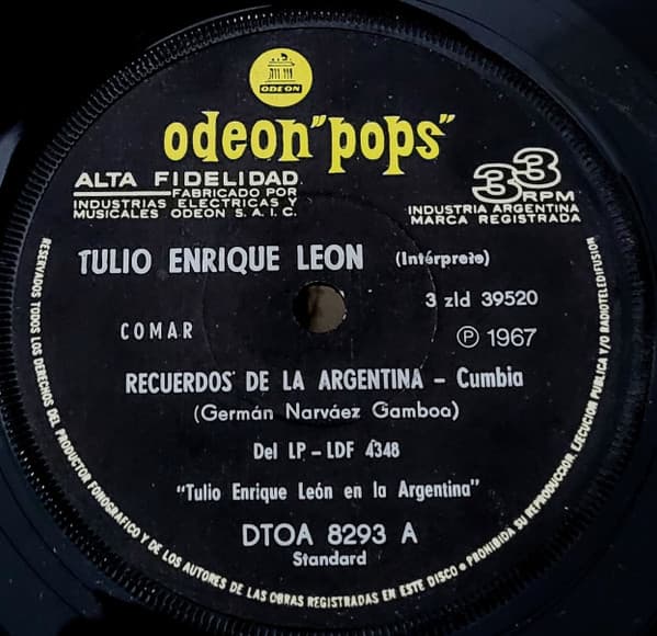 Tulio Enrique Leon — Recuerdos De La Argentina / El Niño Y La Cumbia