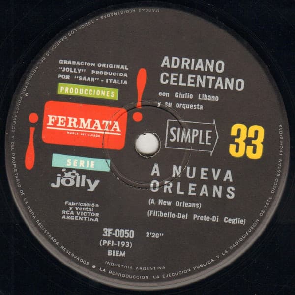 Adriano Celentano — A Nueva Orleans / Un Sol Caliente Caliente