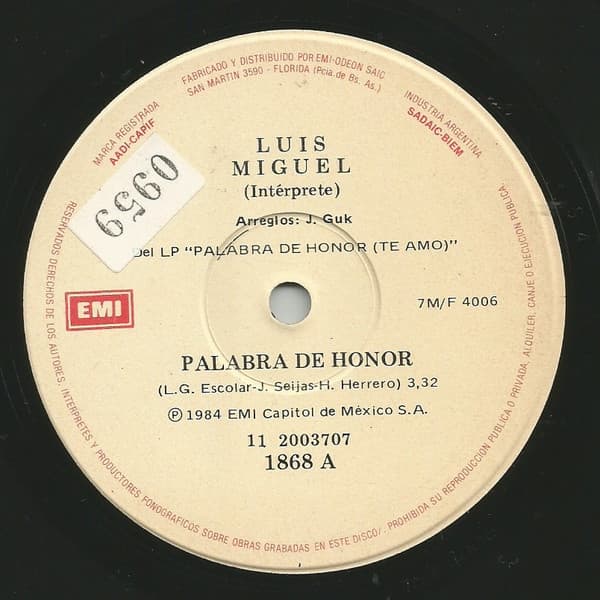 Luis Miguel — Palabra De Honor / Isabel
