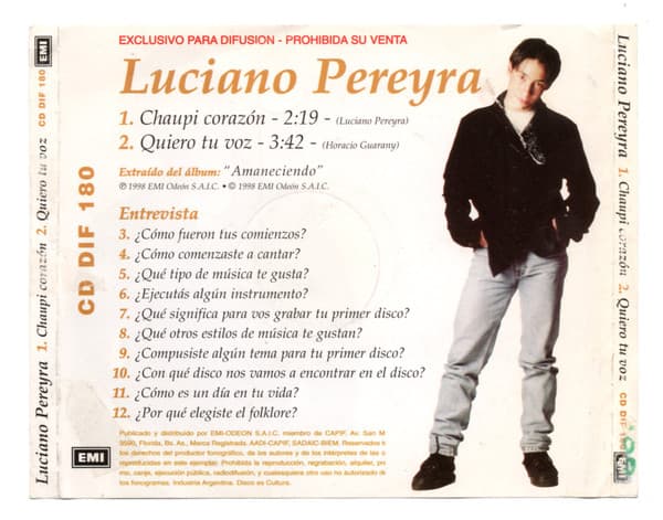 Luciano Pereyra — Chaupi Corazon / Quiero Tu Voz
