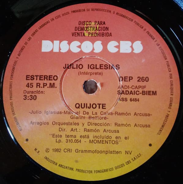 Julio Iglesias — Quijote / Esa Mujer