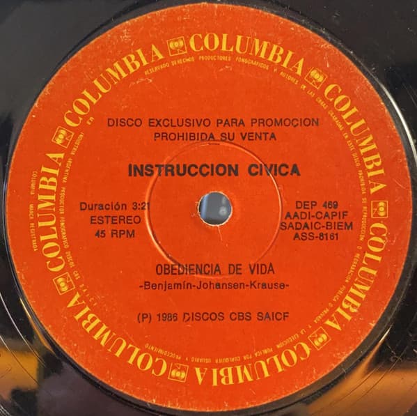 Instrucción Cívica — Obediencia De Vida / Composicion, Tema: Los Ñoquis Del 29