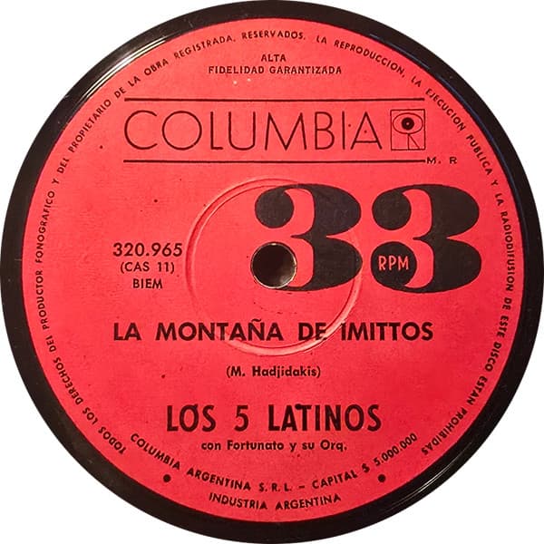 Los 5 Latinos & Fortunato Y Su Orq. — La Montaña De Imittos