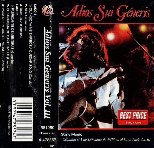 Sui Generis — Adios Sui Géneris, Volumen III
