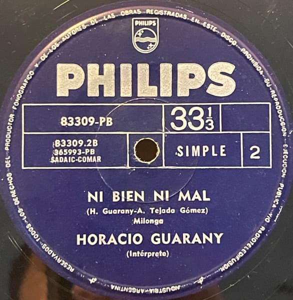 Horacio Guarany — Cancion Para Un Niño En La Calle / Ni Bien Ni Mal