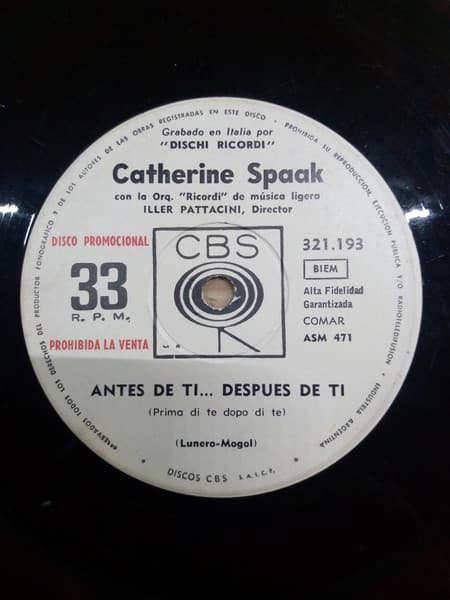 Catherine Spaak — Antes De Ti... Después De Ti - Aquellos De Mi Edad