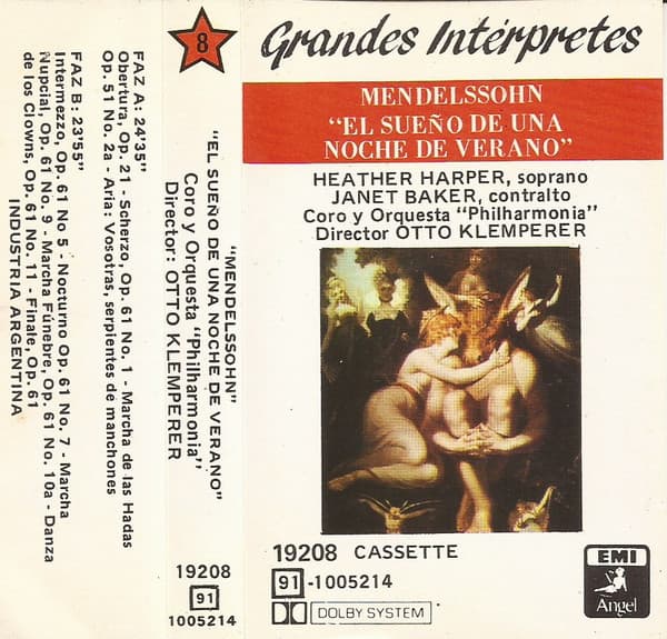 Mendelssohn & Heather Harper & Janet Baker & Coro Y Orquesta "Philharmonia" & Otto Klemperer — El Sueño De Una Noche De Verano = A Midsummer Night's Dream
