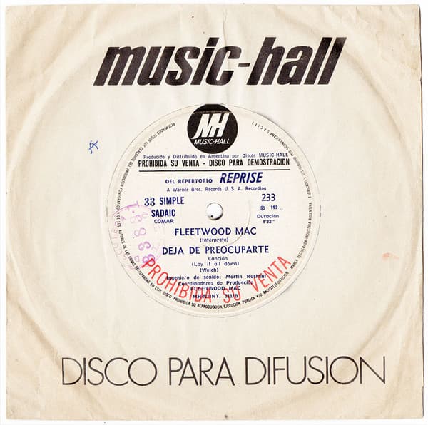 Fleetwood Mac — Algunas Veces = Sometimes / Deja De Preocuparte = Lay It All Down