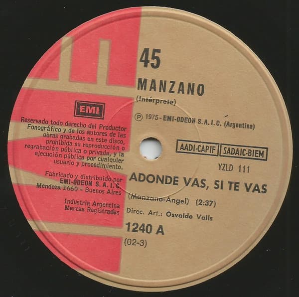 Cris Manzano — Adónde Vas, Si Te Vas / Quiero Ser Libre