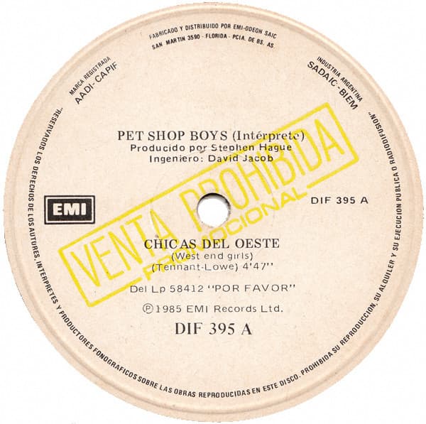 Pet Shop Boys — Chicas Del Oeste = West End Girls