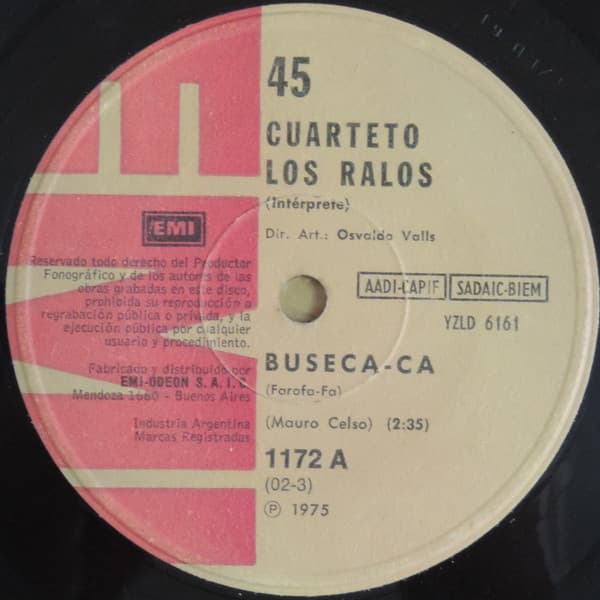 Cuarteto Los Ralos — Buseca-Ca / Volteeme El Disco