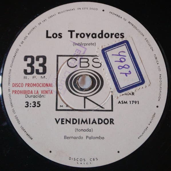 Los Trovadores — Vendimiador / Botecitos De Papel