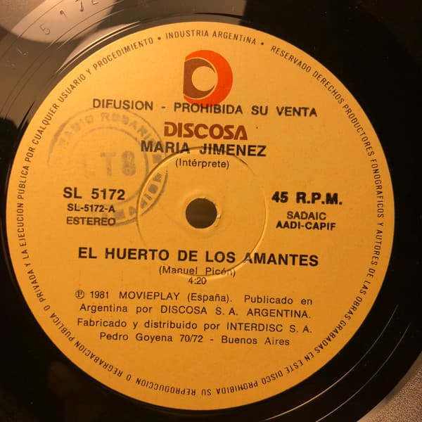 María Jiménez — El Huerto De Los Amantes / Cuando Me Dices Yo Te Quiero