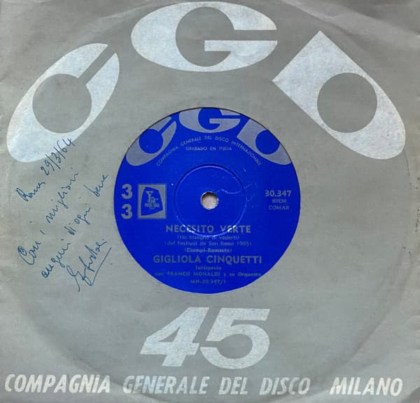 Gigliola Cinquetti — Necesito Verte / Gracias Amor