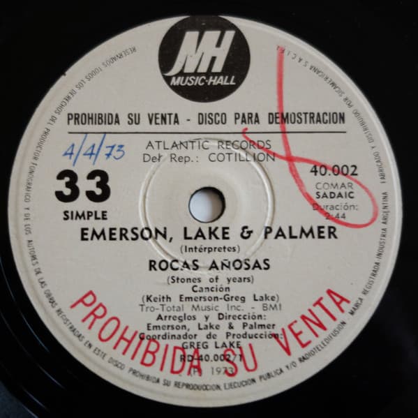 Emerson, Lake & Palmer — Rocas Añosas (Stones Of Years)