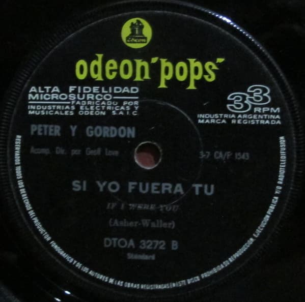 Peter Y Gordon — Un Mundo Sin Amor / Si Yo Fuera Tu